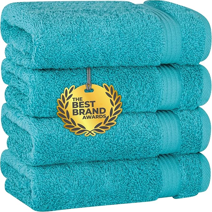 Cotton Paradise Hand Towels for Bathroom, 100% Cotton Turkish 4 Piece Hand by UNITEDHOMETEXTILE