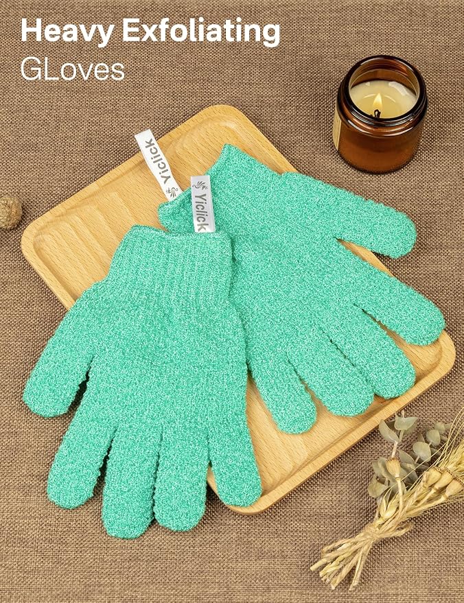 Yiclick Heavy Exfoliating Gloves, Exfoliating Body Scrubber - Image 2