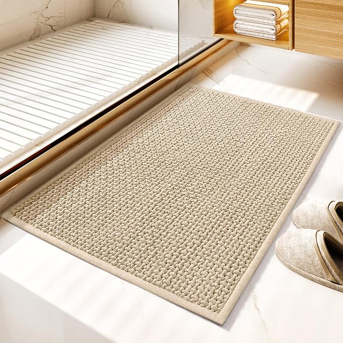 GRANNY SAYS Beige Bathroom Rugs, Absorbent Bath Mats by GRANNYSAYS