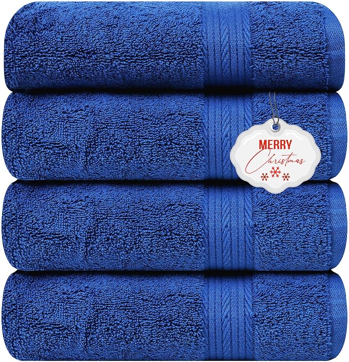 Ample Decor Bath Towel Set of 4 30 X 54 Inch 600GSM 100% Cotton Quick Dry by AmpleDecor