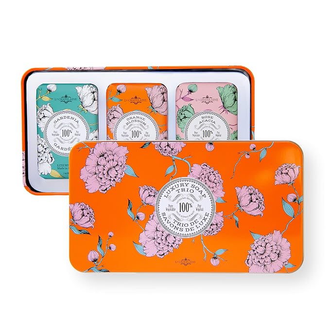 La Chatelaine Luxury Bar Soap Trio Gift Set Tin | Made in France | Natural and by LaChatelaine