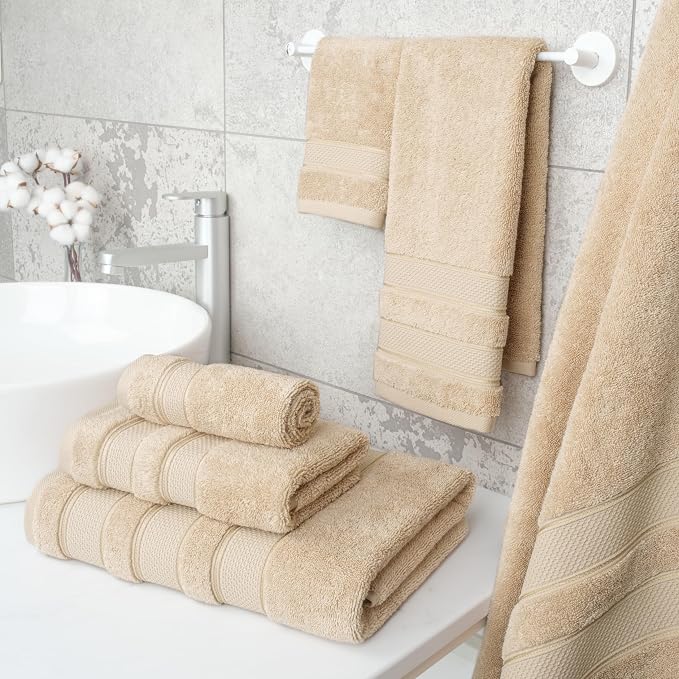 American Soft Linen Salem Turkish Bath Towel Set, 100% Cotton 600 GSM 6 Piece - Image 3
