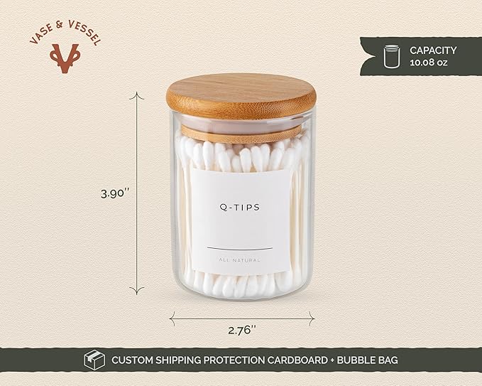 Mini Glass Apothecary Jars, Container Set, Bathroom Organizers and Storage - Image 4