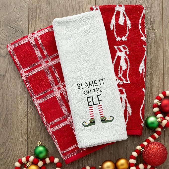 SKL Home Christmas/Winter Blame It On The Elf Hand Towel 2pc Set - Image 6