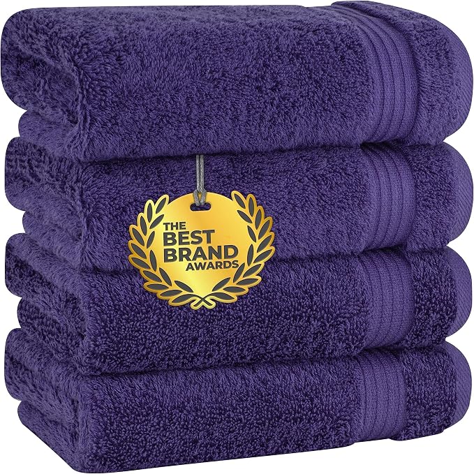 Cotton Paradise Hand Towels for Bathroom, 100% Cotton Turkish 4 Piece Hand by UNITEDHOMETEXTILE