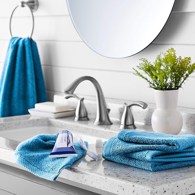 Amazon Basics Cotton Washcloths, Lake Blue - Image 7