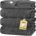 SEMAXE Grey Bath Towels Set of 4, 100% Cotton Luxury Bathroom Towels, and by SEMAXE