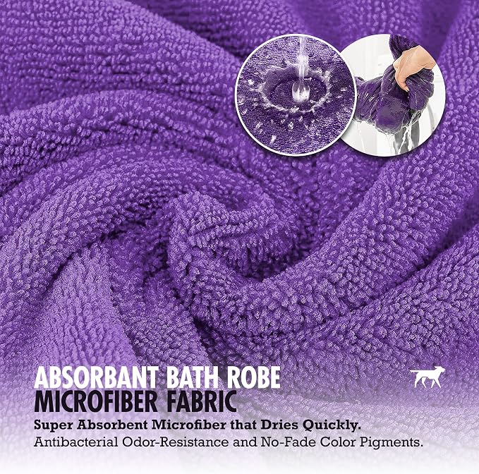 Tuff Pupper Fast Drying Dog Bath Robe | 800 GSM Plush Dog Towel - Image 5