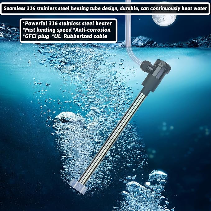 2000W Immersion Water Heater Portable Electric Hot Tub & pool Fully Submersible - Image 3