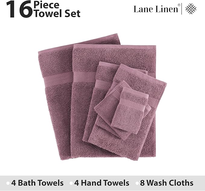 LANE LINEN 100% Mercerized Cotton Luxury Bathroom Towel Set - Image 4