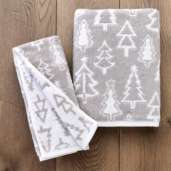 SKL Home Christmas/Winter Mod Tree 100% Cotton Premium Bath Towel, 500 GSM - Image 3