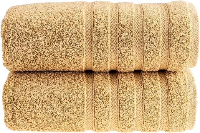 HALLEY Turkish 2 Pack Premium Bath Towels 650 GSM Highly Absorbent Super Soft by HALLEY-TurkishCottonTowels