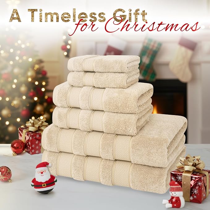 American Soft Linen Salem Turkish Bath Towel Set, 100% Cotton 600 GSM 6 Piece - Image 2