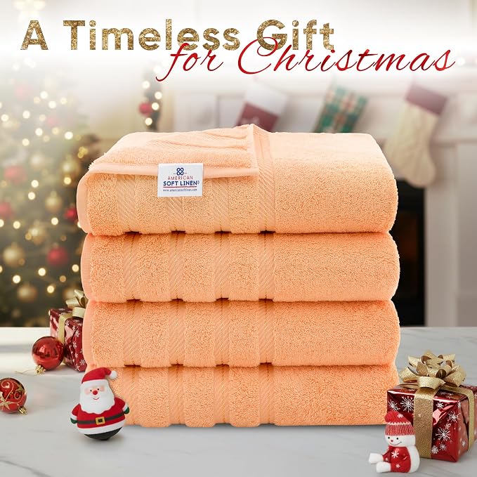 American Soft Linen Luxury 4 Piece Bath Towel Set, 600 GSM 100% Cotton Turkish - Image 2