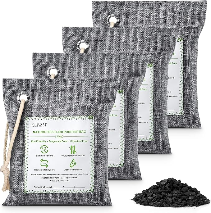 CLEVAST Bamboo Charcoal Air Purifying Bags, Removes Odors and Moisture by CLEVAST