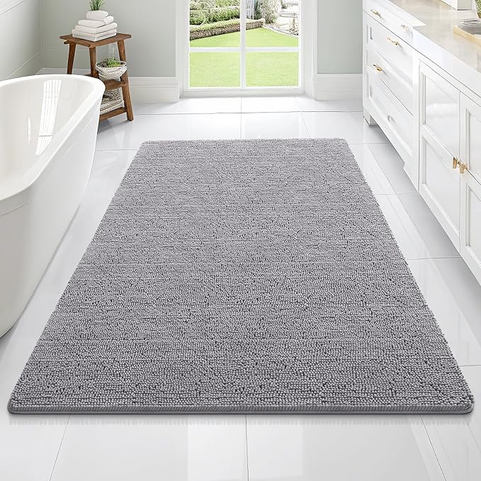 OLANLY Bathroom Rugs 70x46, Extra Soft Absorbent Chenille Bath Rugs, Rubber by OLANLY