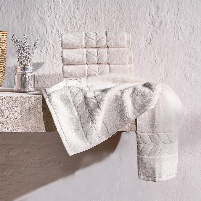 BAGNO MILANO Organic Turkish Cotton Bath Towels, Luxury Jacquard Collection - Image 9