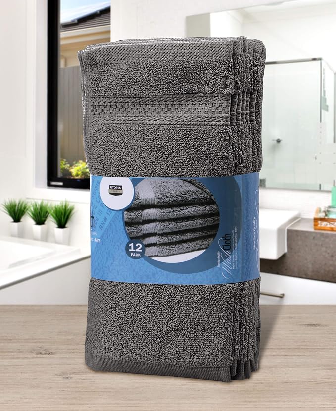 Utopia Towels - Luxury Wash Cloths Set 600 GSM 100% Cotton Ring Spun, Highly - Image 6