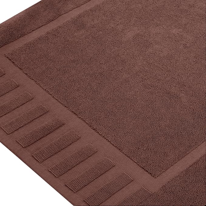 White Classic Luxury Bath Mat Floor Towel Set - Image 3