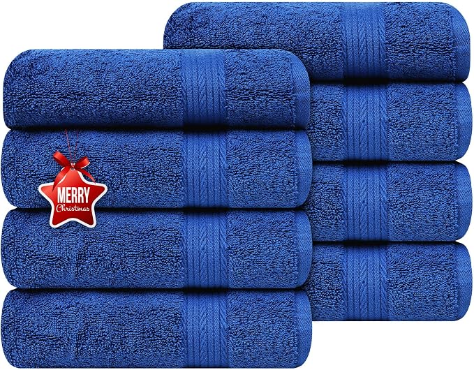 Ample Decor Hand Towel 18 X 28 Inch Set of 8 600 GSM 100% Cotton, Soft by AmpleDecor