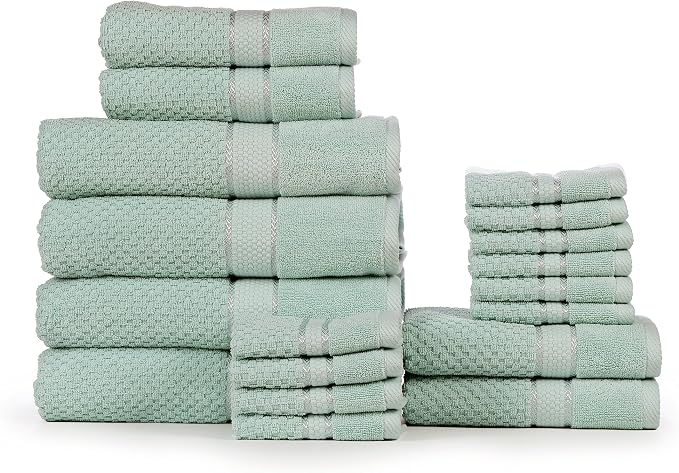 Ample Decor Bathroom Towel Set of 18-4 Bath Towel, 4 Hand Towel, 10 Wash Cloths - Image 7