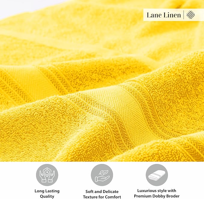 LANE LINEN 100% Cotton Bath Towels Pack of 4 - Image 6