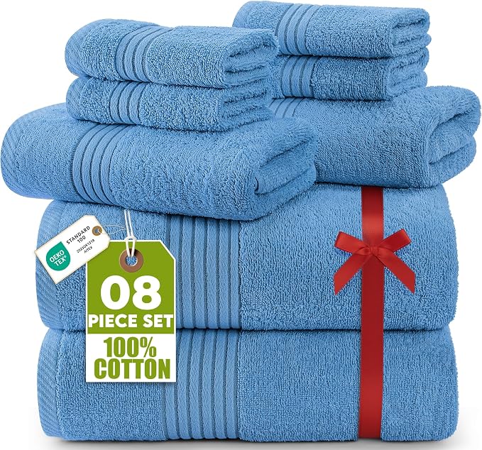 Utopia Towels 8 Piece Premium Towel Set, 2 Bath, 2 Hand, and 4 Washcloths by UTOPIATOWELS