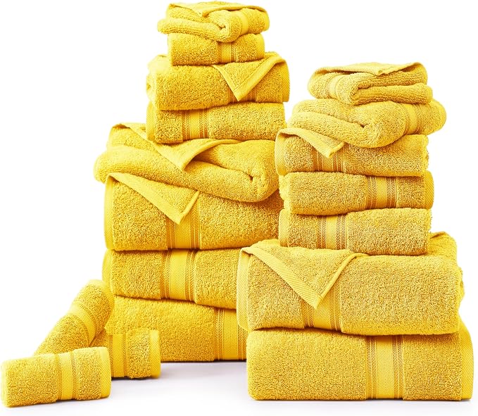 LANE LINEN 18 Pc Luxury Bath Towels Set – Ultra Soft 100% Mercerized Cotton - Image 2