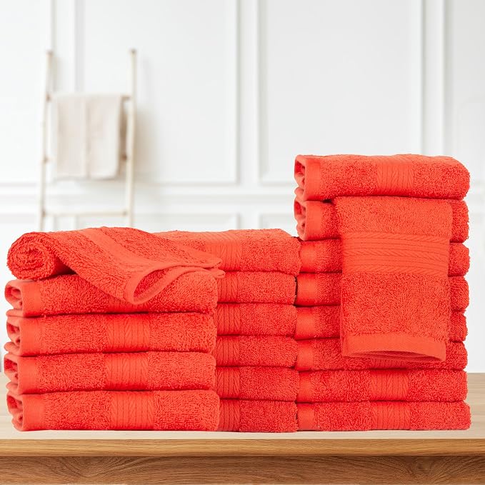 Ample Decor Wash Cloths Pack of 20, Oeko Tex Certified 600 GSM 100% Cotton Soft - Image 2