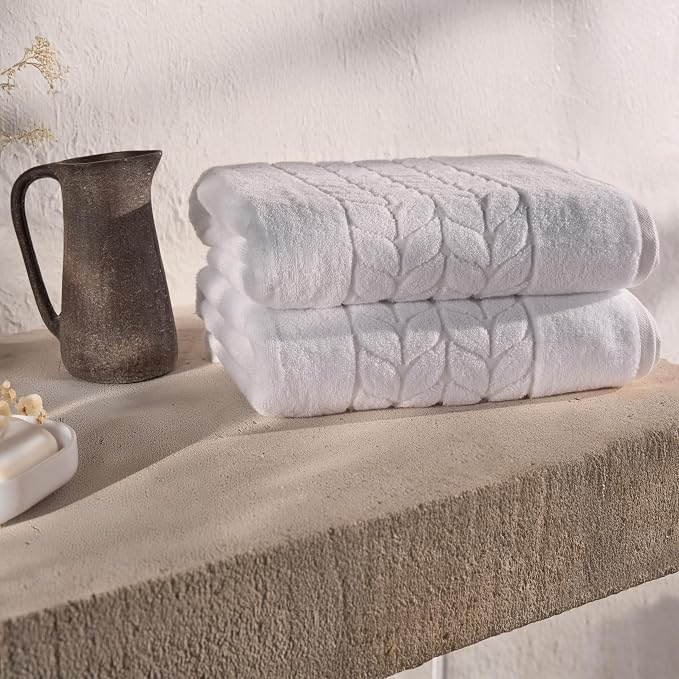 BAGNO MILANO Organic Turkish Cotton Bath Towels, Luxury Jacquard Collection - Image 6