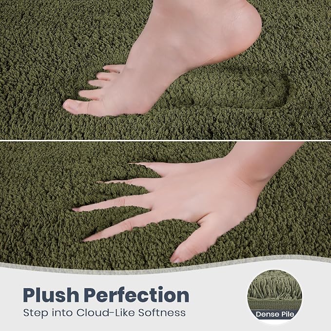 PURRUGS Bathroom Rug Non-Slip Machine Washable 20" x 24" U-Shaped, Super - Image 3