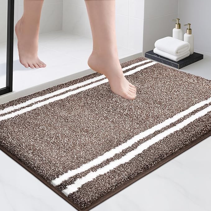 PURRUGS Bathroom Rug Non-Slip Machine Washable 24" x 36", Super Absorbent and by PURRUGS