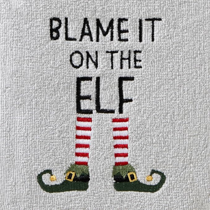 SKL Home Christmas/Winter Blame It On The Elf Hand Towel 2pc Set - Image 2