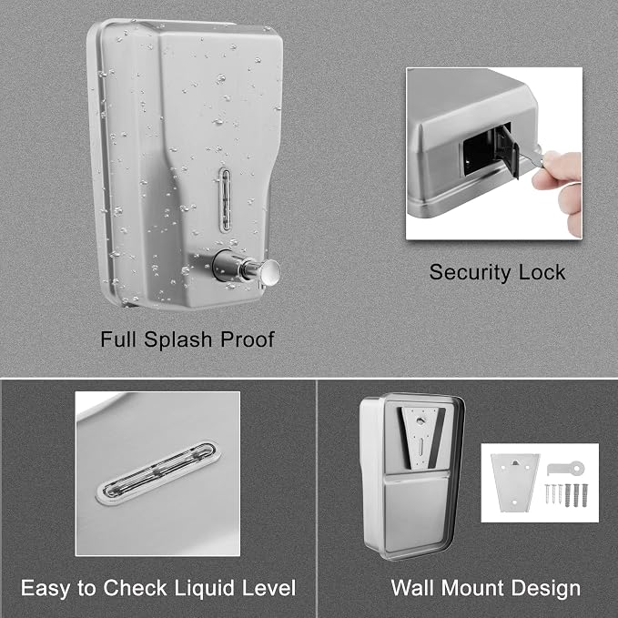 Wall Mount Stainless Steel Soap Dispenser - Image 4