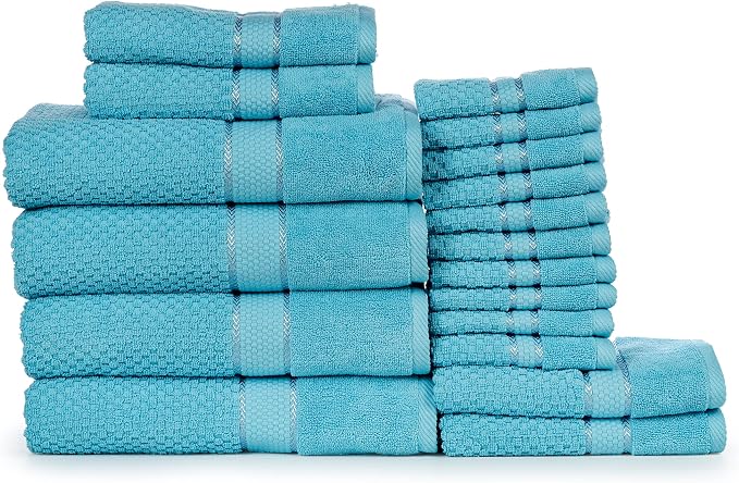 Ample Decor Bathroom Towel Set of 18-4 Bath Towel, 4 Hand Towel, 10 Wash Cloths - Image 7