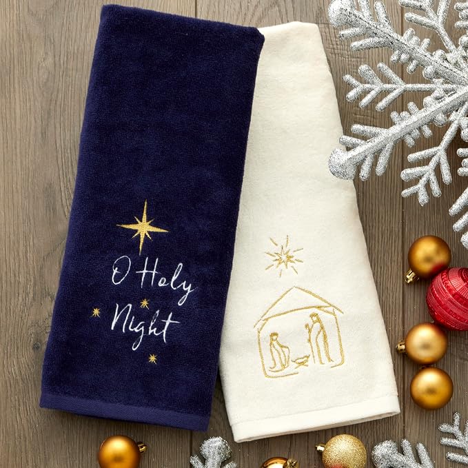 SKL Home Religious/Christmas/Winter Nativity Hand Towel 2pc Set - Image 7