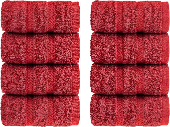 HALLEY Turkish 8 Pack Premium Washcloths 650 GSM Highly Absorbent Super Soft by HALLEY-TurkishCottonTowels