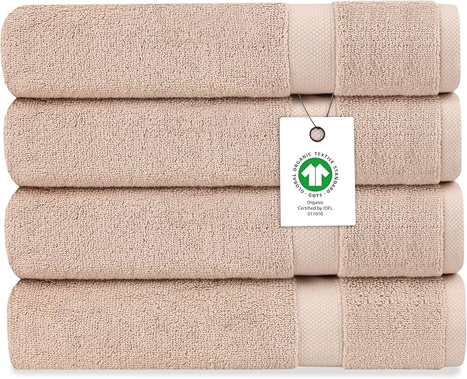 Delara Organic Cotton Luxuriously Plush Bath Sheet Pack of 4 | GOTS & OEKO-TEX by Delara