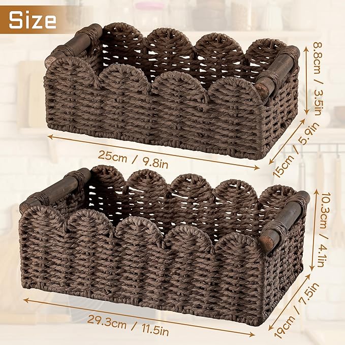 Storage Basket Wicker Baskets for Organizing Toilet Paper Storage Basket for - Image 7