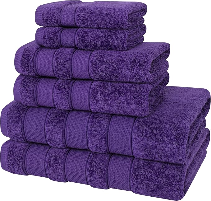 American Soft Linen Salem Turkish Bath Towel Set, 100% Cotton 600 GSM 6 Piece - Image 7