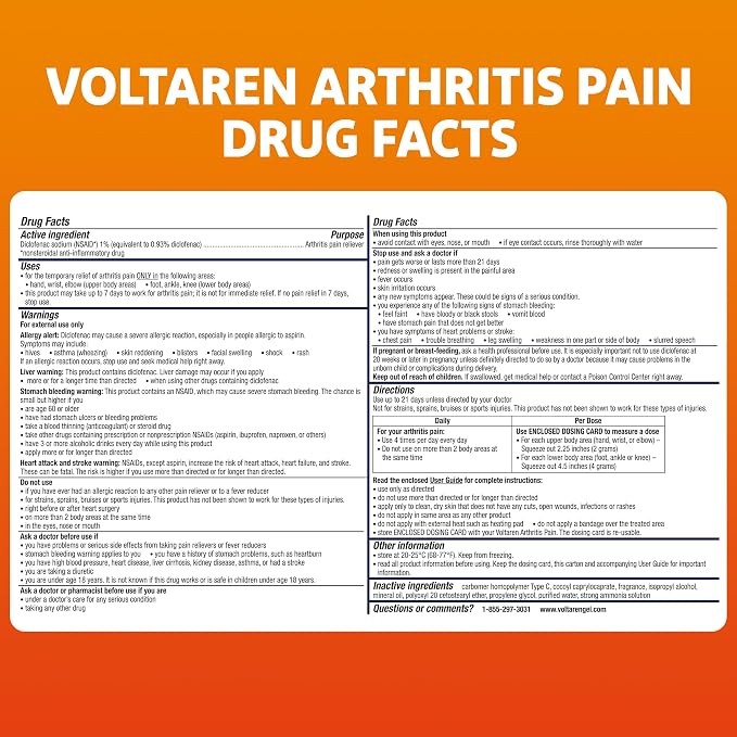 Voltaren Arthritis Pain Relief Gel, Diclofenac Sodium, Clinically Proven - Image 9