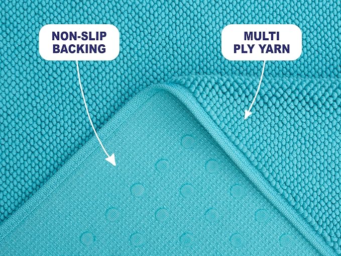 American Soft Linen Bath Rug, 17 in 24 in 100% Cotton Bath Mats Rugs - Image 2