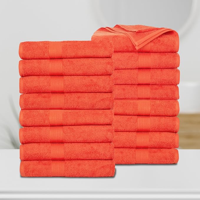 Ample Decor Bath Towels Pack of 16 600 GSM 100% Cotton, Absorbent Soft Premium - Image 2