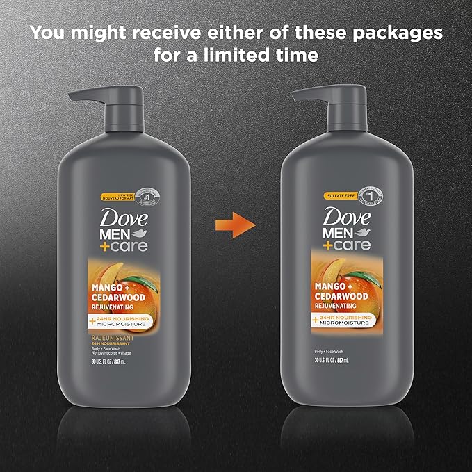 DOVE MEN + CARE body and face wash rejuvenating mango + cedarwood - Image 3
