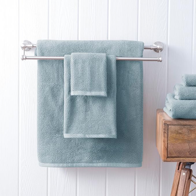 Welhome Franklin 100% Cotton Popcorn Textured Towel Set - Image 5