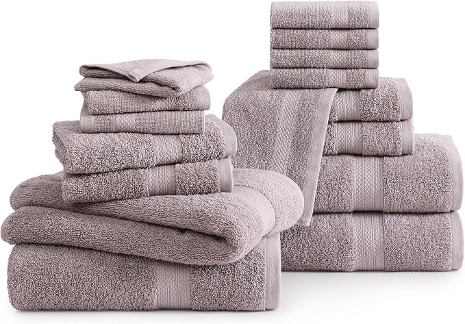 LANE LINEN 100% Mercerized Cotton Bathroom Towel Set - Image 2