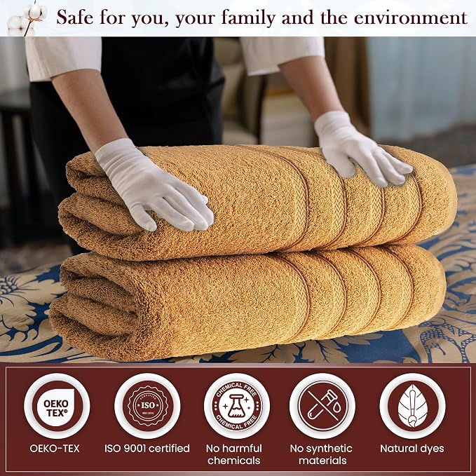 HALLEY Turkish 2 Pack Premium Bath Towels 650 GSM Highly Absorbent Super Soft - Image 3