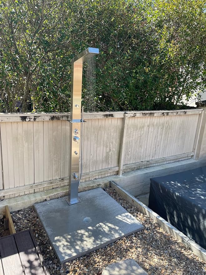 RENO 316 Marine Grade Brushed Stainless Steel Massage Outdoor Shower Panel - Image 3
