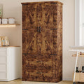 Pantry Organizers and Storage Cabinet, 71” Barn Door White Kitchen Cabinet by BORNOON