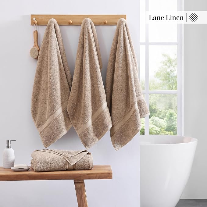 LANE LINEN 100% Cotton Bath Towels Set of 4 - Image 3